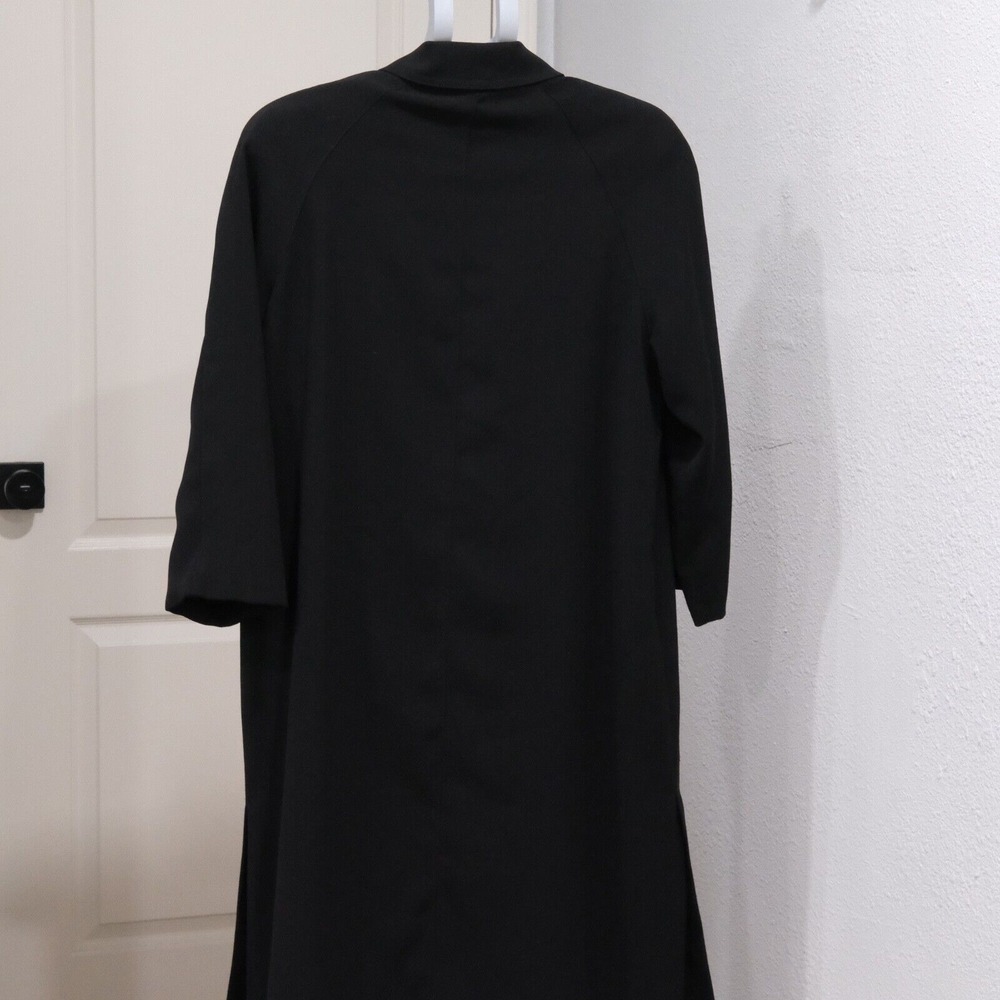 Gallery Womens Long Sleeve Button Black Trench Coat Jacket Size 10P Polyester - Picture 11 of 11